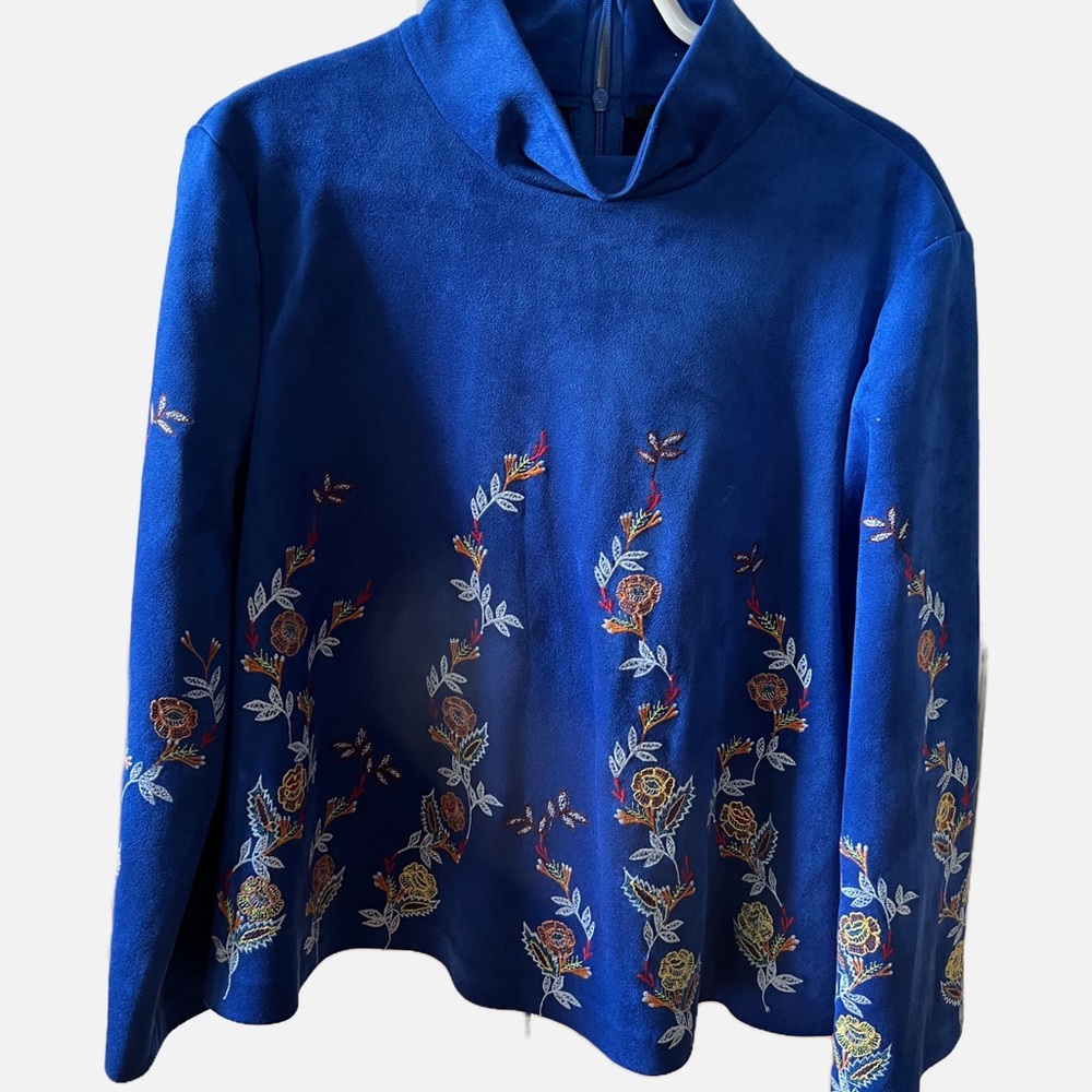 Zara suede blue formal top in size M